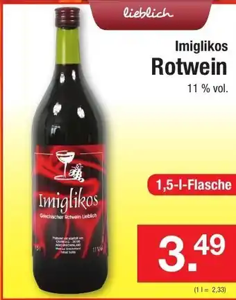 Zimmermann Imiglikos Rotwein 1,5L Angebot