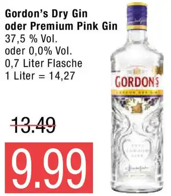 Marktkauf Gordon's Dry Gin oder Premium Pink Gin 0,7L Flasche Angebot