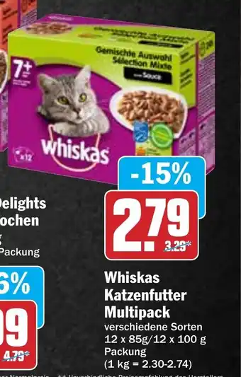 Hit Whiskas Katzenfutter Multipack 12 x 85g Angebot