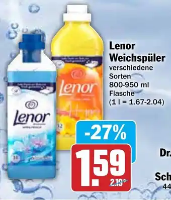 Hit Lenor Weichspuler 800-950ml Angebot