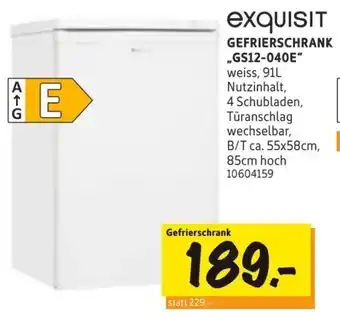 SCONTO Exquisit Gefrierschrank GS12-040E Angebot