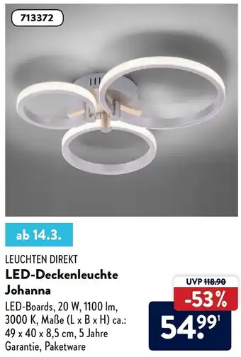 Aldi Nord Leuchten Direkt LED Deckenleuchte Johanna Angebot