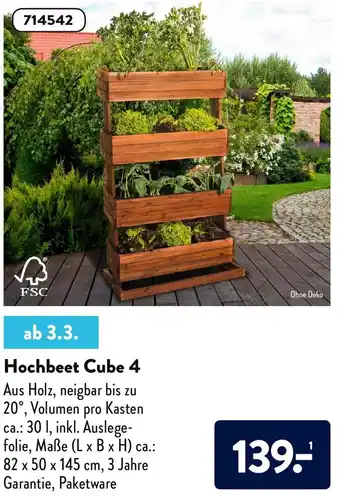 Aldi Nord Hochbeet Cube 4 Angebot