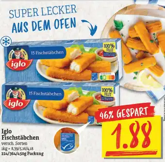 NP Discount Iglo Fischstäbchen 224/364/450g Angebot