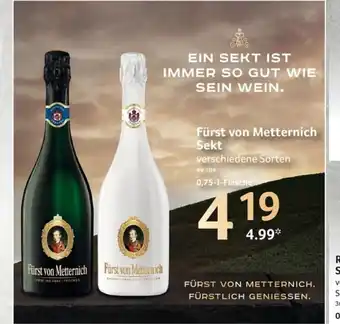 Selgros Furst von Metternich Sekt 0,75 l Flasche Angebot