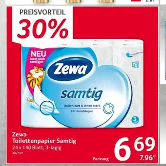 Selgros Zewa Toilettenpapier Samtig 24 x 140 Blatt Angebot