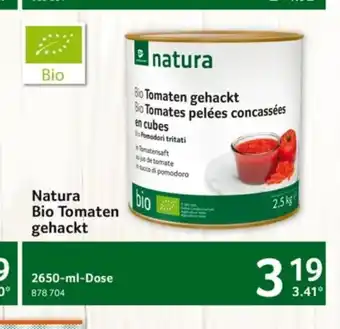 Selgros Natura Bio Tomaten gehackt 2650 ml Dose Angebot