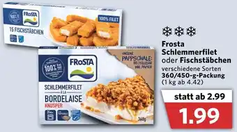 Combi Frosta Schlemmerfilet oder Fischstäbchen 360/450g Angebot