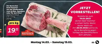 NETTO Die Rostocker Beef Hammer aus der Rinderwade zum, Grillen, Smokern oder fur den Ofen 2,3 - 2,5 kg Angebot