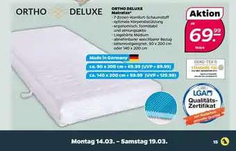 NETTO Ortho Deluxe Matratze 90 x 200 cm Angebot