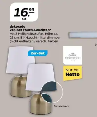 NETTO Dekorado 2er-Set Touch-Leuchten Angebot