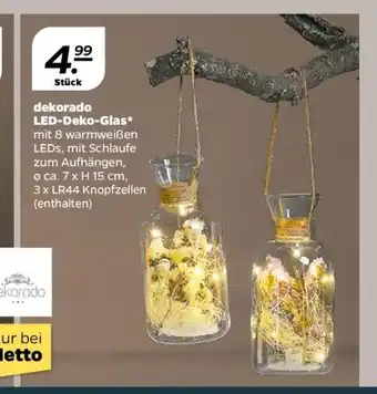 NETTO Dekorado LED-Deko-Glas Angebot