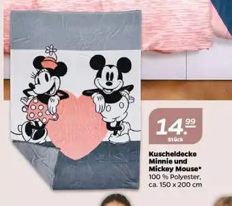 NETTO Kuscheldecke Minnie und Mickey Mouse 150 x 200 cm Angebot