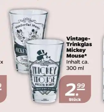 NETTO Vintage Trinkglas Mickey Mouse 300 ml Angebot