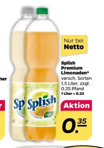 NETTO Splish Premium Limonaden 1,5 liter Angebot