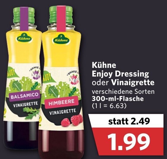 Kühne Enjoy Dressing oder Vinaigrette 300ml Angebot bei Combi