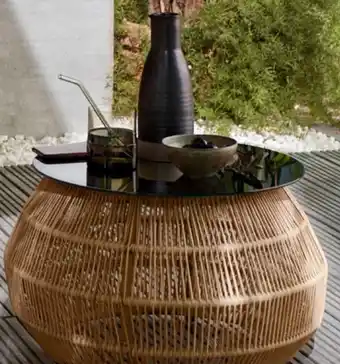 Tchibo Design Beistelltisch mit Polyrattangeflecht Angebot