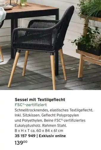 Tchibo Sessel mit Textilgeflecht Angebot
