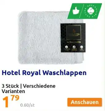 Action Hotel Royal Waschlappen 3 Stück Angebot