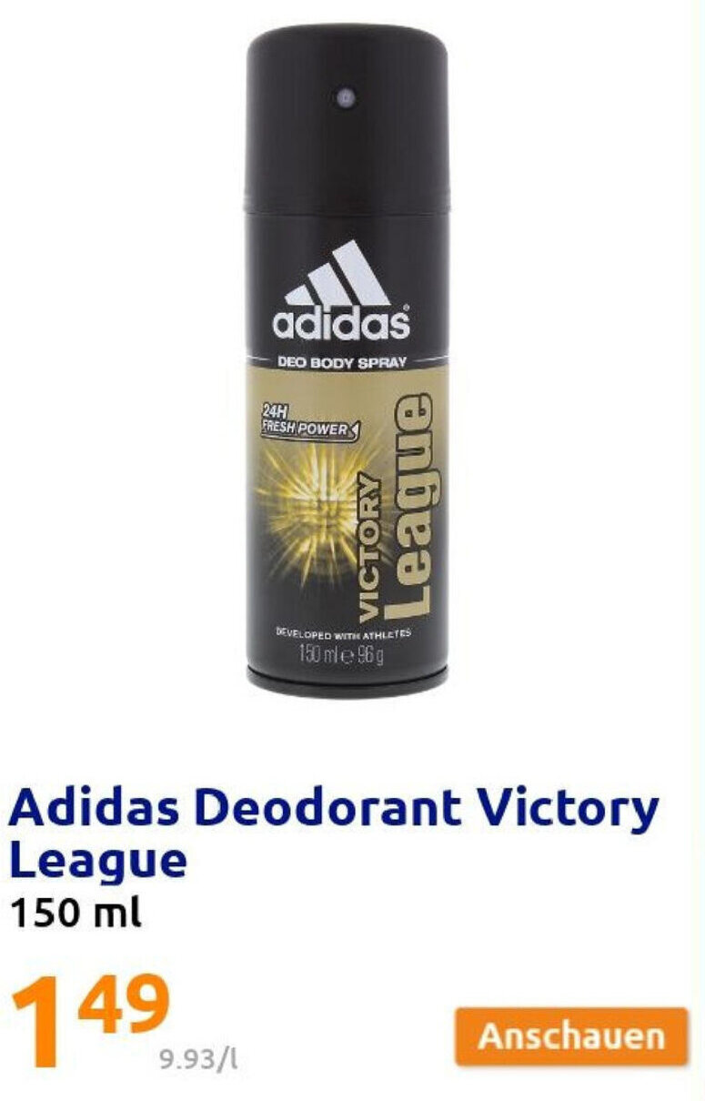 Adidas Deodorant Victory League 150ml Angebot bei Action