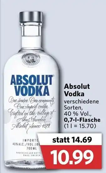 Combi Absolut Vodka 0,7L Angebot