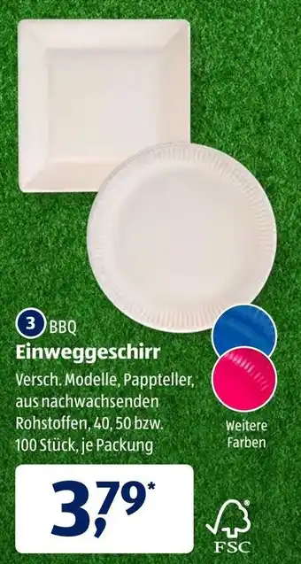 Aldi Süd BBQ Einweggeschirr Angebot