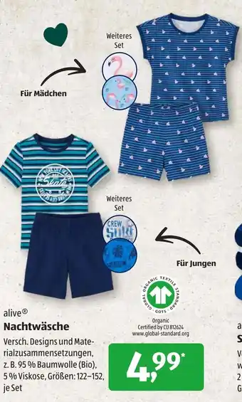 Aldi Süd Alive Nachtwäsche Angebot