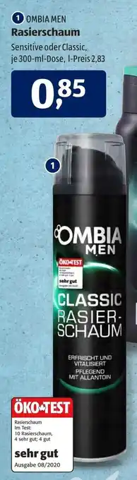 Aldi Süd Ombia Men Rasierschaum 300ml Angebot