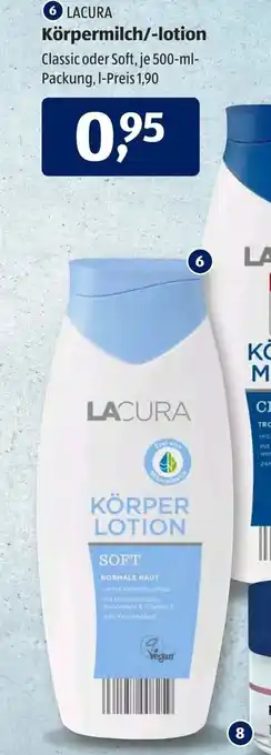 Aldi Süd Lacura Körpermilch/lotion 500ml Angebot