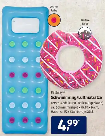 Aldi Süd Bestway Schwimmring/Luftmatratze Angebot