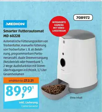 Aldi Süd Smarter Futterautomat MD 60228 Angebot