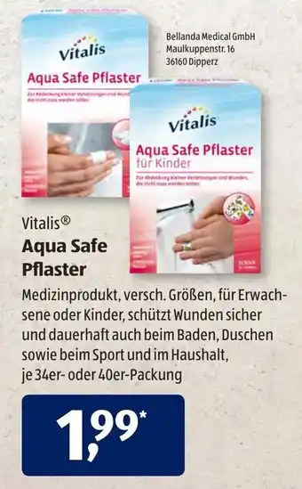 Aldi Süd Vitalis Aqua Safe Pflaster Angebot