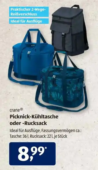 Aldi Süd Crane Picknick Kühltasche oder Rucksack Angebot