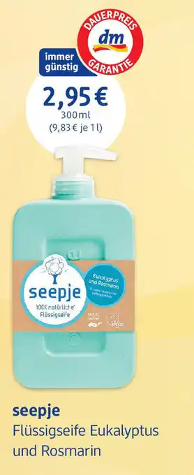 dm drogerie Seepje Flussigseife Eukalyptus & Rosmarin 300ml Angebot