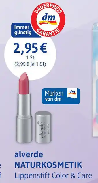 dm drogerie Alverde Naturkosmetik Lippenstift Color & Care Angebot