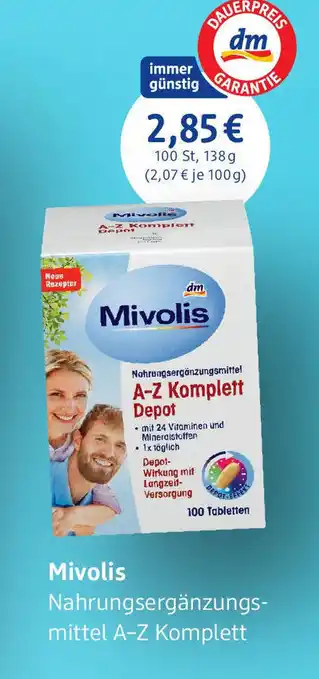 dm drogerie Mivolis Nahrungserganzungsmittel A-Z Komplett 100st Angebot