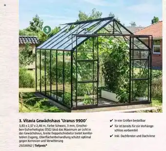 Bauhaus Vitavia Gewächshaus „uranus 9900“ Angebot