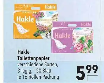 CITTI Markt Hakle Toilettenpapier Angebot