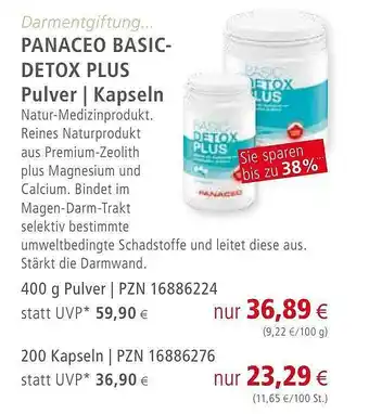 Apotal Panaceo Basic-detox Plus Pulver | Kapseln Angebot