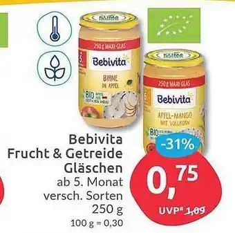 Budni Bebivita Frucht & Getreide Gläschen Angebot