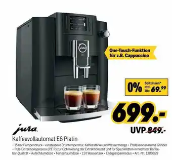 MEDIMAX Jura Kaffeevollautomat E6 Platin Angebot