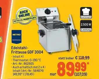 METRO Metro Professional Edelstahl-fritteuse Gdf 3004 Angebot