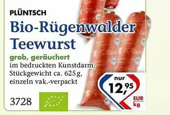 Recke Fleischwaren Plüntsch Bio-rügenwalder Teewurst Angebot