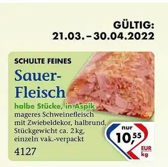 Recke Fleischwaren Schulte Feines Sauer-fleisch Halbe Stücke, In Aspik Angebot