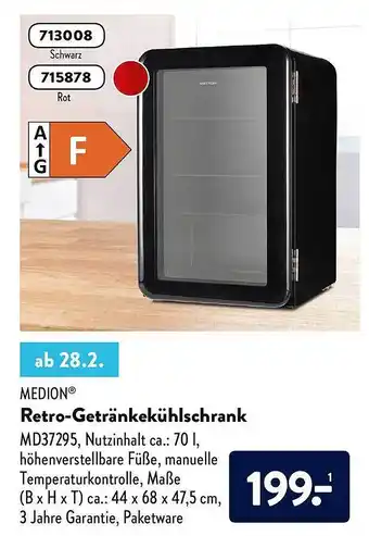 Aldi Nord Medion Retro-getränkekühlschrank Angebot