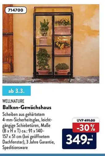 Aldi Nord Wellnature Balkon-gewächshaus Angebot