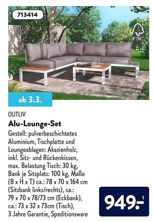 Outliv Aluloungeset Angebot bei Aldi Nord