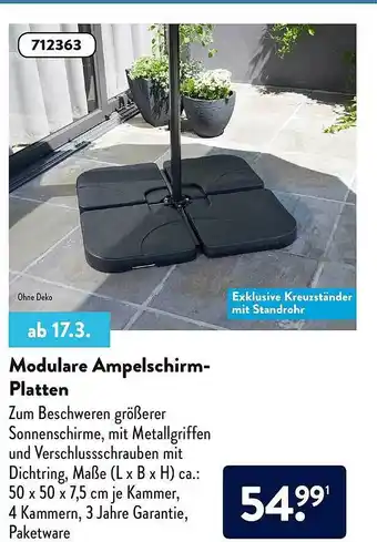 Aldi Nord Modulare Ampelschirm-platten Angebot