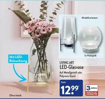 Aldi Nord Living Art Led-glasvase Angebot