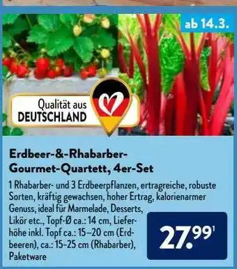 Aldi Nord Erdbeer-&-rhabarber-gourmet-quartett, 4er-set Angebot